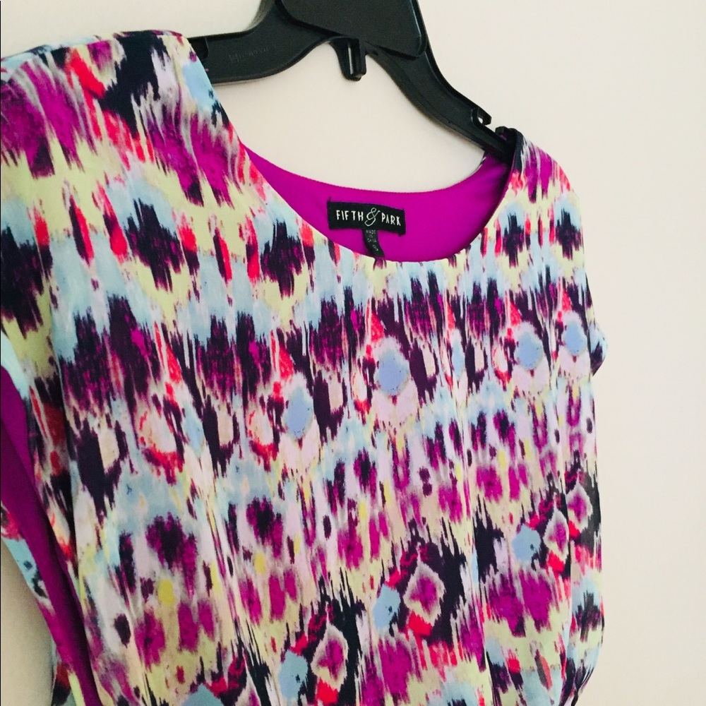 Fifth & Park Printed Cinch Waisted Dress - Picture 2 of 8